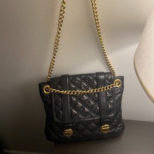 Marc Jacobs Quilted Chain Strap Black Leather Shoulder Bag